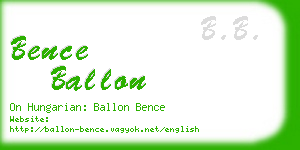 bence ballon business card